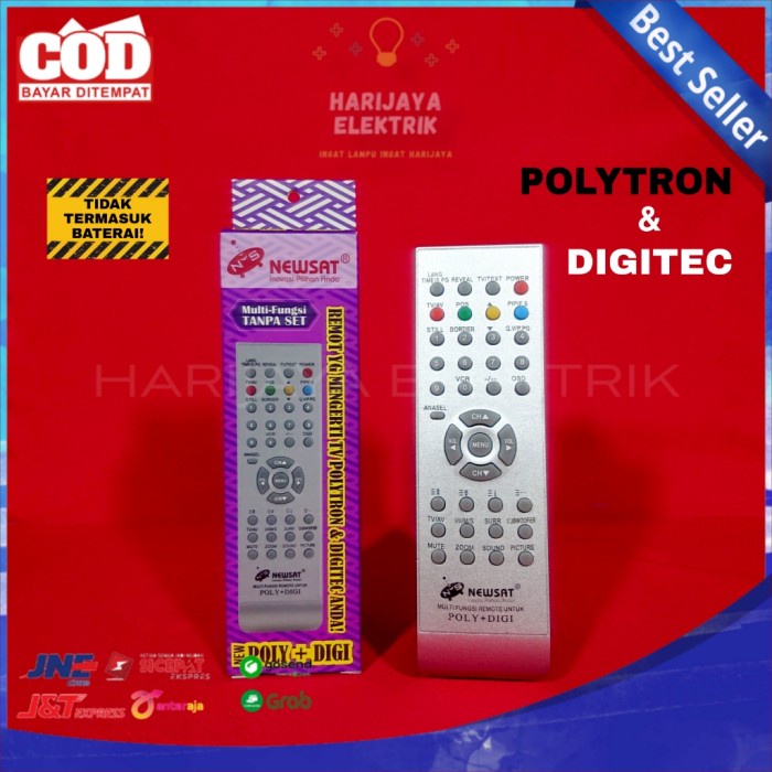 NEWSAT REMOTE TV POLYTRON DIGITEC TABUNG FLAT REMOT TELEVISI POLY DIGI