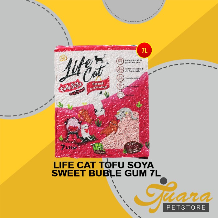 Pasir Kucing Gumpal Wangi Life Cat tofu soya 7 Litter