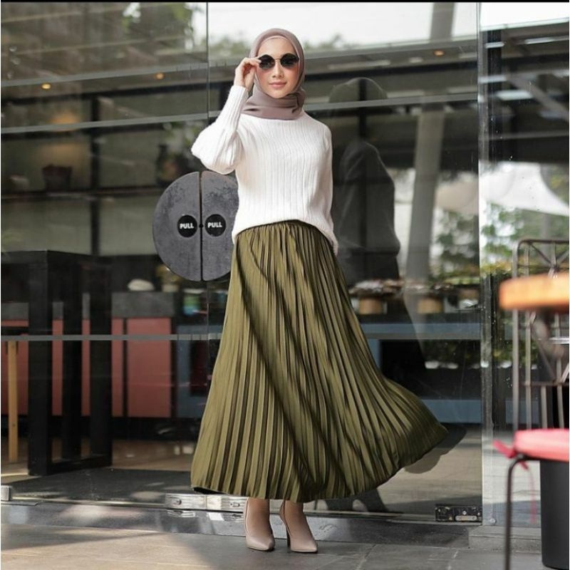 Rok Plisket Hyget Wanita Jumbo Rk01