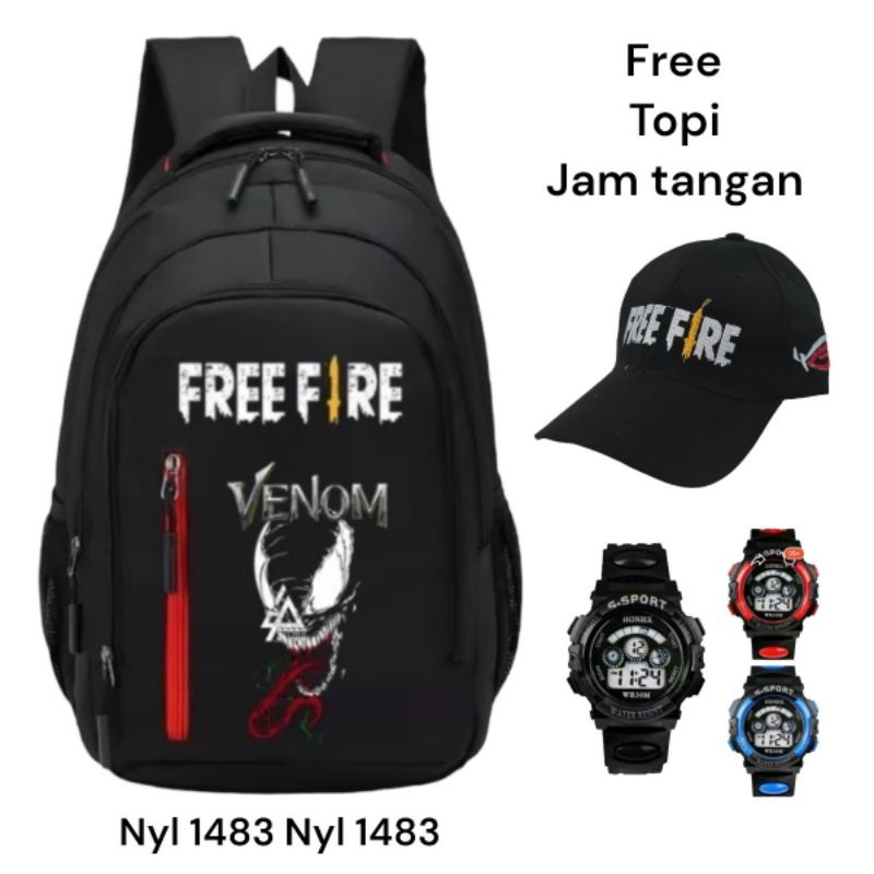 Tas Anak Sekolah Laki - Laki SD SMP Free Fire Venom