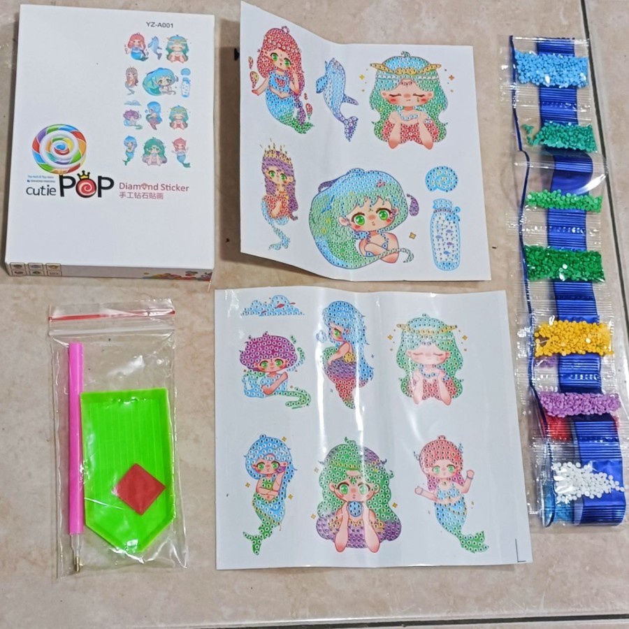 

Stiker DIY Diamond painting disney cartoon 5D / animal Lucu - Princess