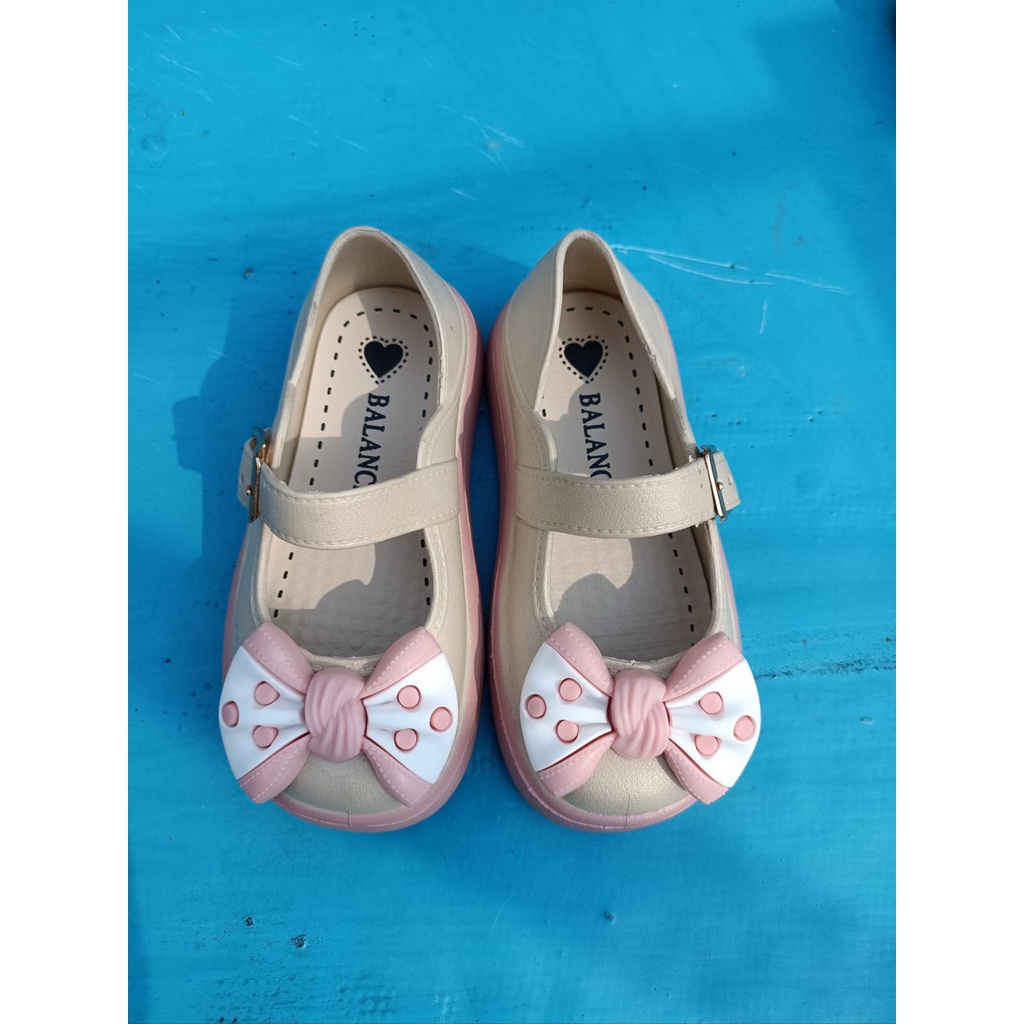 sepatu karet perempuan import 601-M size 24-35 sepatu balet motif pita sepatu lebaran