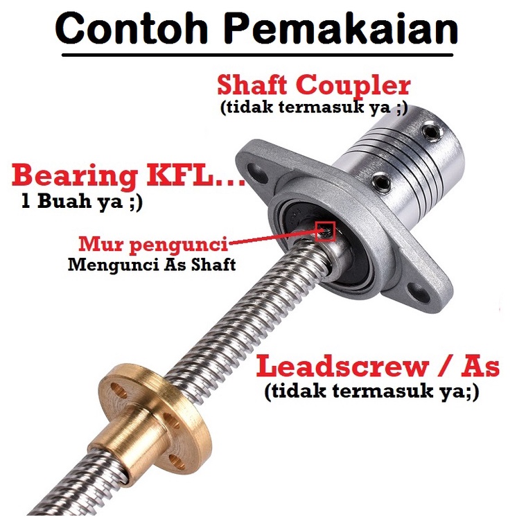 [HAEBOT] Bearing Pillow Block KFL000 10mm Bracket Holder Shaft LeadScrew CNC 3D Printer Ball Threaded Rod As Besi Mekanik Screw Vertikal