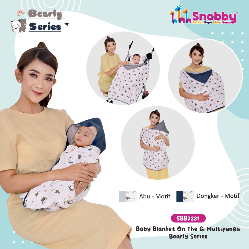 Snobby On The Go Baby Blanket Multifungsi Selimut Bearly Series - SBB 7331