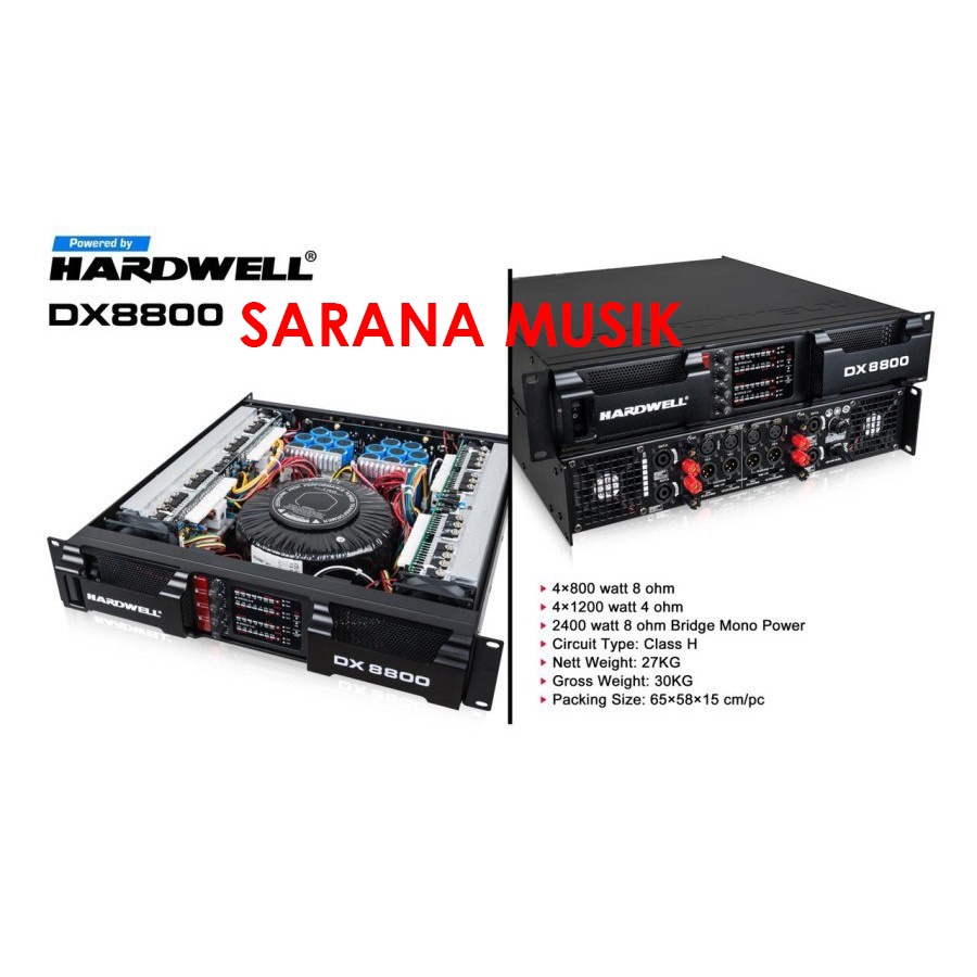 Power Amplifier 4 Channel Hardwell DX8800 Original HARDWELL DX-8800 DX 8800
