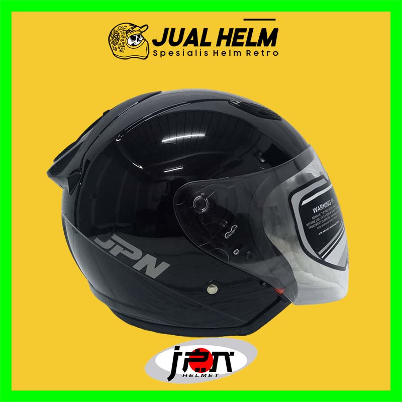 Helm JPN Galaxy Series Solid Black Glossy | Helm Half Face Single Visor | JUAL HELM