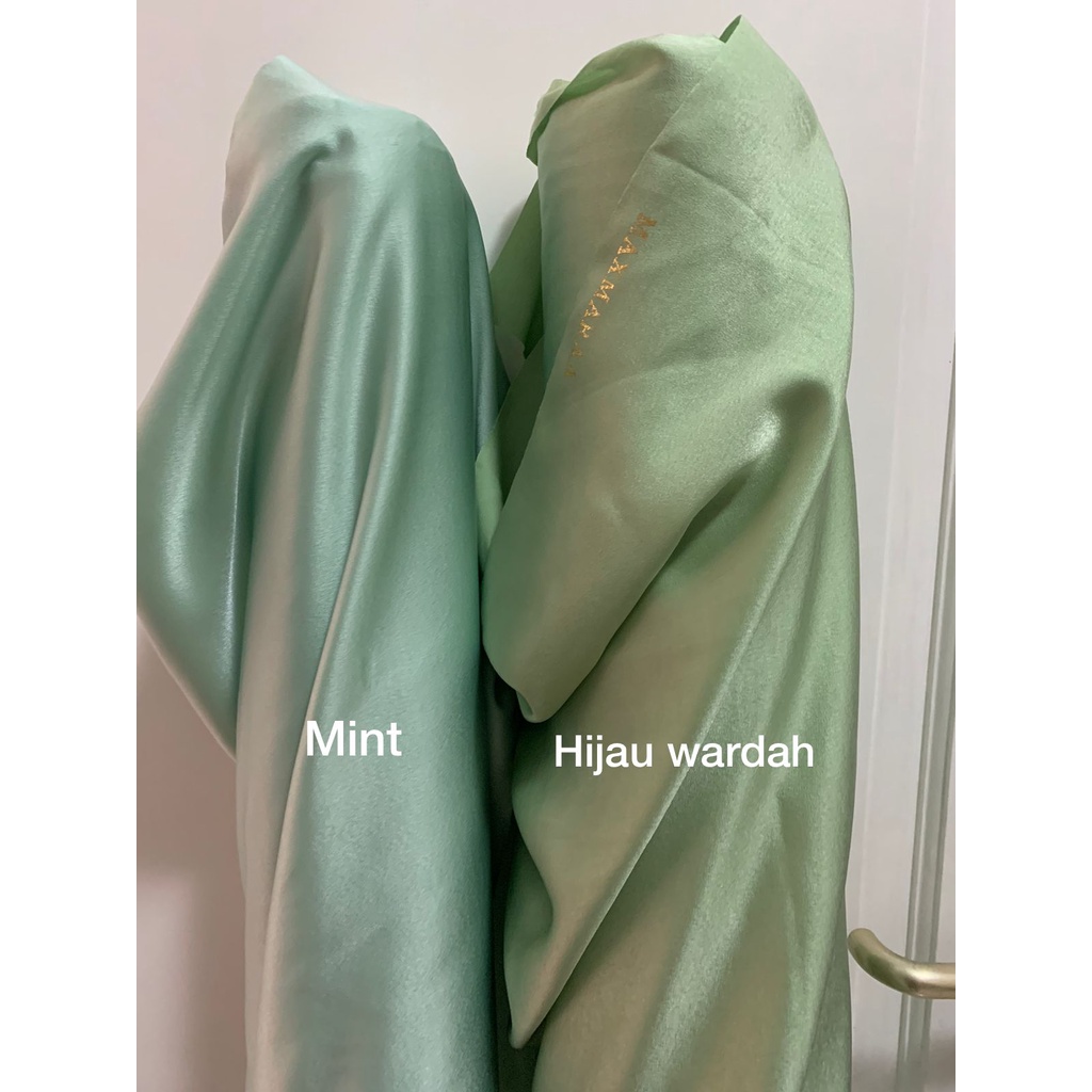 Bahan Satin Maxmara Silk Lux Premium Meteran Mewah Warna Hijau Mint