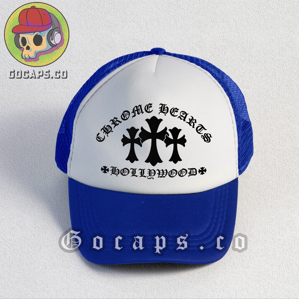 Gocaps - Topi Jaring Trucker Chrome Unisex (Premium Quality) - 3 Cross