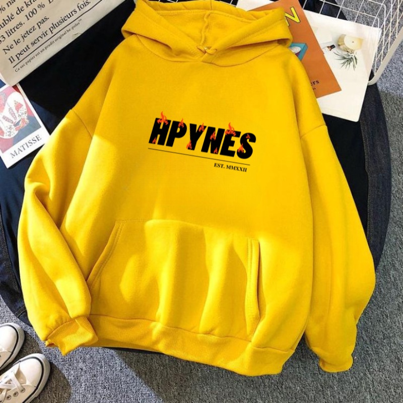 HPYNES - On Fire Hoodie Streetwear Lengan Panjang