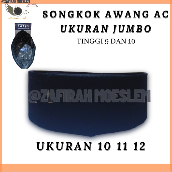 Kopiah Songkok Hitam Ukuran Jumbo 10 11 12 Tinggi 9 Dan 10 Peci Hitam - Tinggi 9, No 10 (V7J0) Kekin