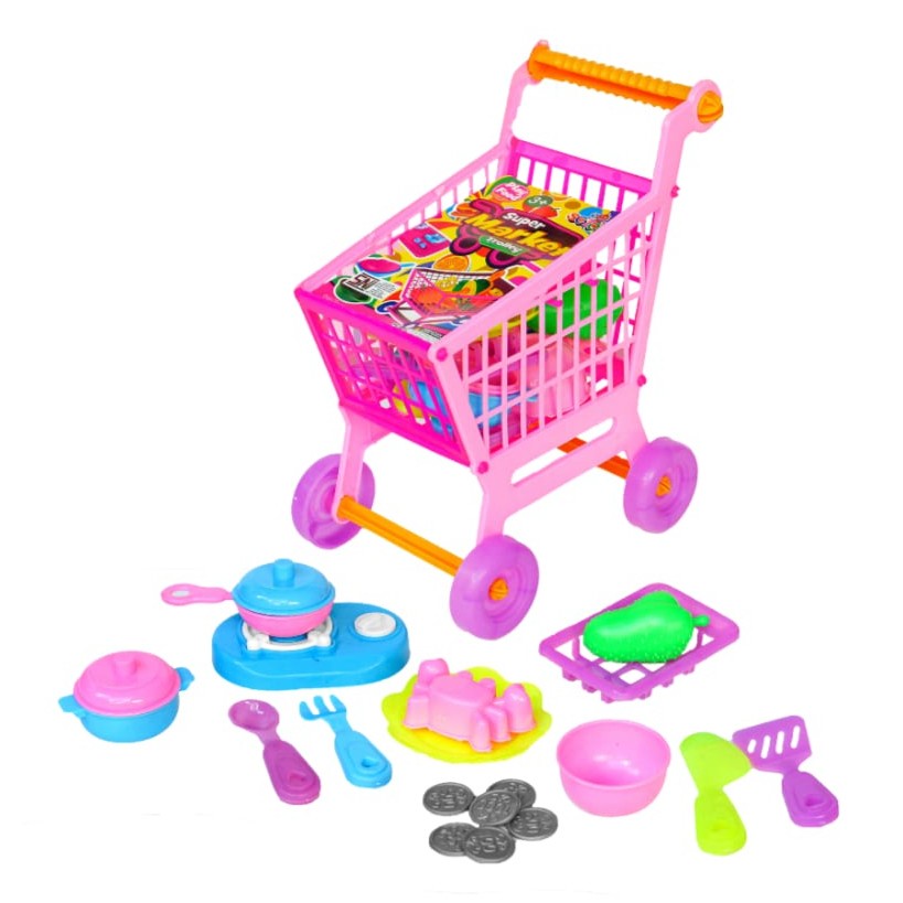 Mainan Anak Troli Belanja Mini Supermarket Trolley ST 306