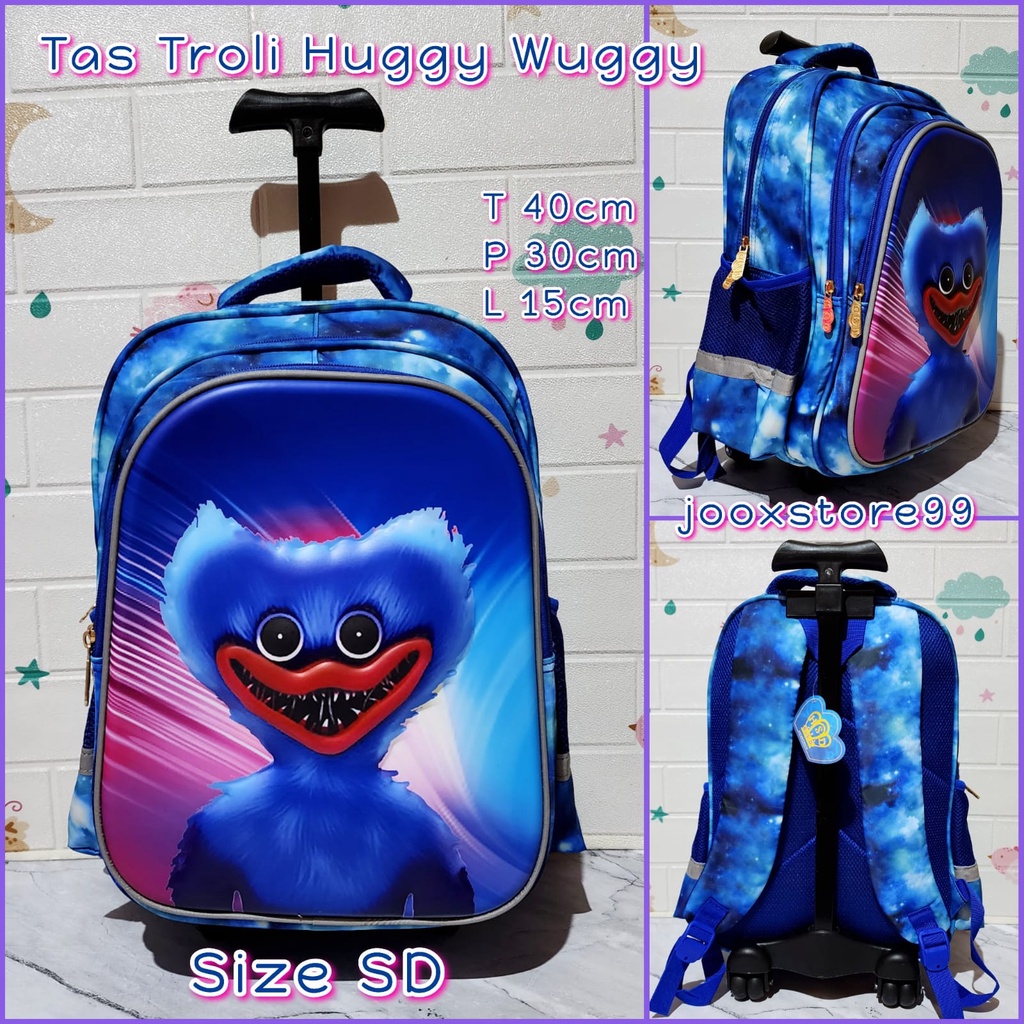 Tas Sekolah TROLI Anak SD dan TK Motif Astronot Superhero TAS SEKOLAH Import Trolley ANAK LAKI - LAKI Tas Koper Dorong Anak TK