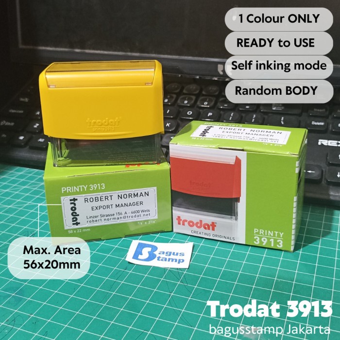 

Terlaris Stempel Warna Otomatis Custom Design Logo & Nama - Trodat Printy 3913