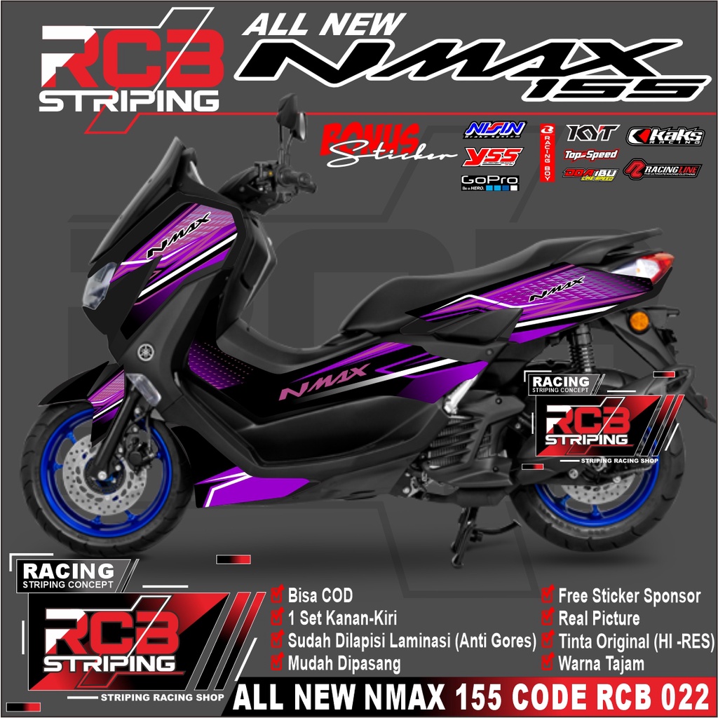 [COD BAYAR DITEMPAT] STRIPING ALL NEW NMAX 2020 2021 2022 2023 Nmax Sticker NMAX NEW 155RCB 022