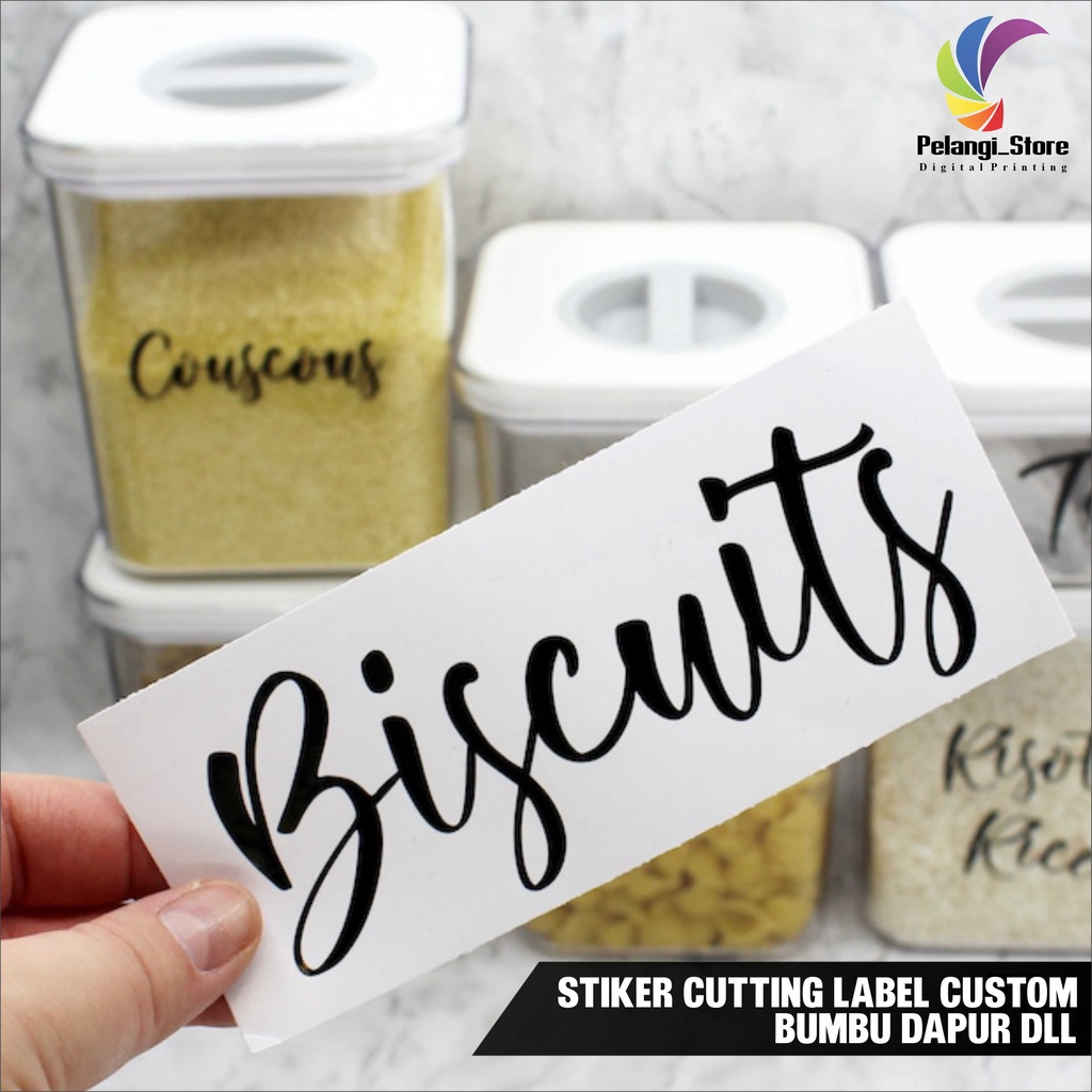 

(TANPA MINIMAL ORDER ) Stiker Cutting Stiker Label Costum Bumbu Dapur, Tempat Makanan, Kotak Mainan, Perkakas Label NAMA CUSTOM/STIKER TIMBUL ANTI AIR