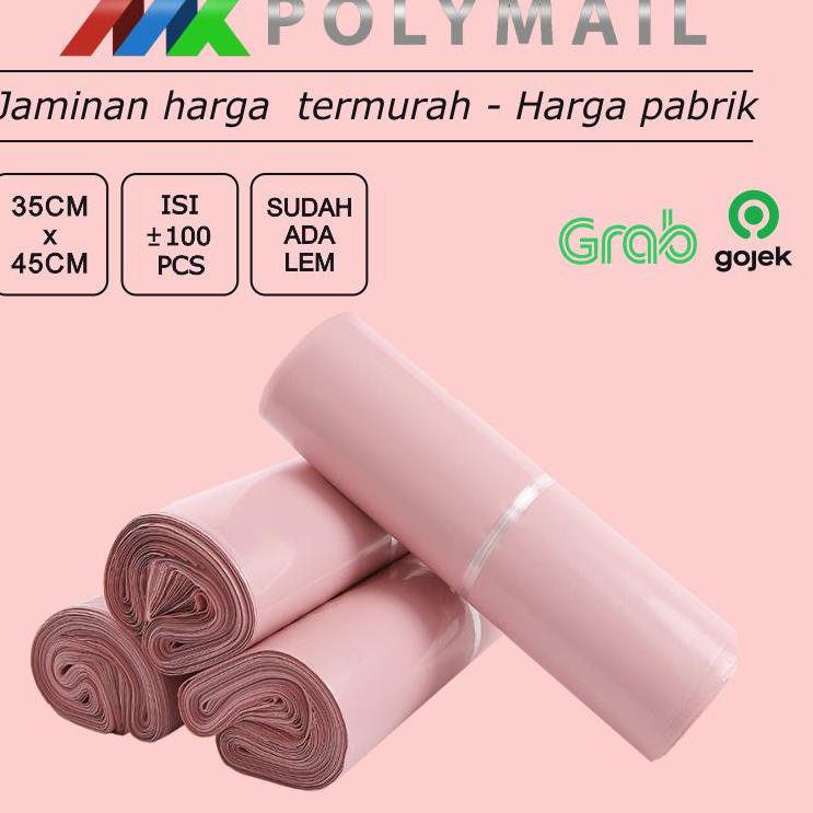 

Spesial Harga POLYMAILER ±100PCS 35x45CM BABY PINK PREMIUM GLOSSY PLASTIK POLYMAILER PINK