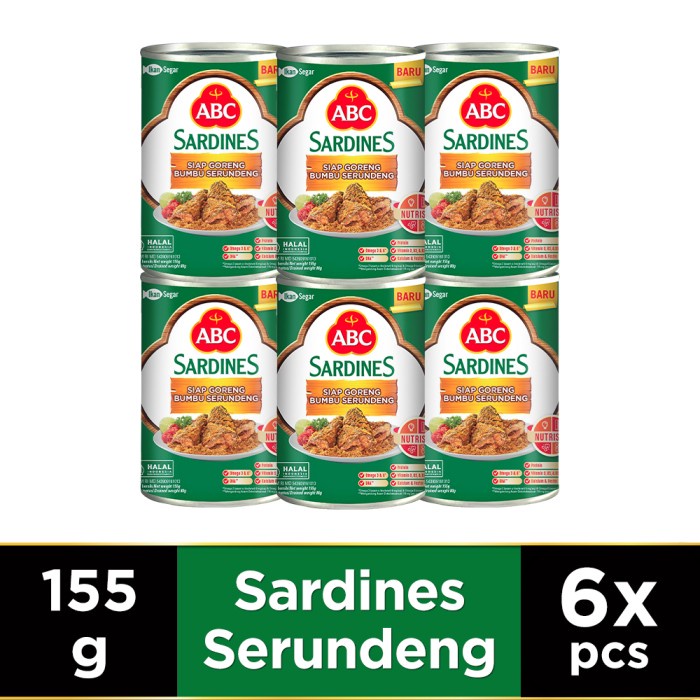 

ABC SARDEN SIAP GORENG BUMBU SERUNDENG 155 G - MULTIPACK 6 PCS
