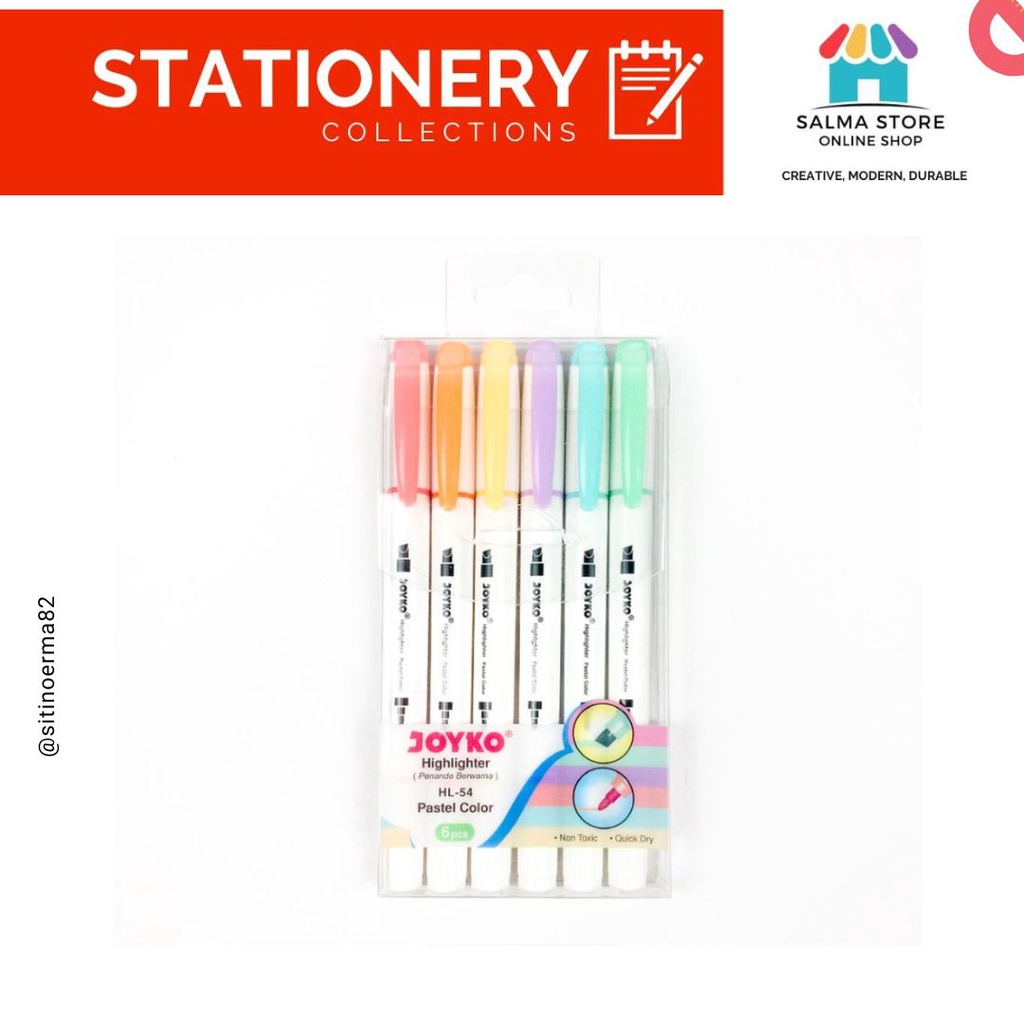 

Highlighter Set Dual / Double Tip Pastel Color Joyko HL-54