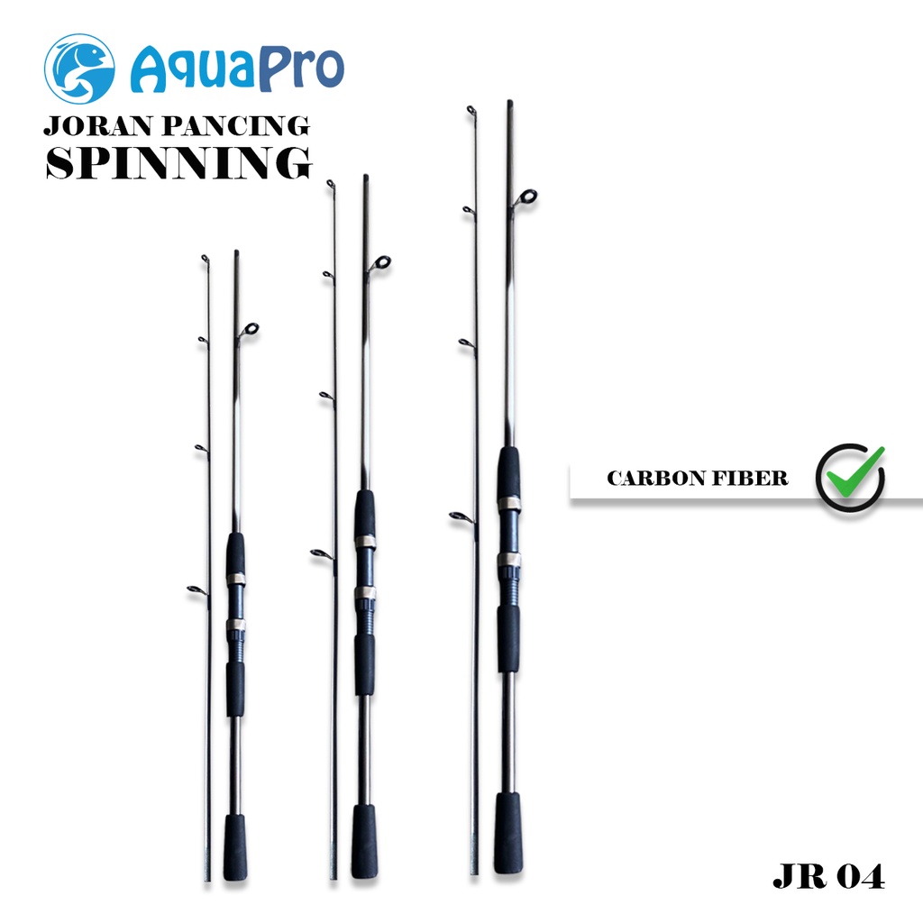 Joran Pancing JR04 Spinning &amp; Casting Fishing Rod Luya Warna Gray Silver Medium Kuat Big Strike Bahan Serat Karbon Fishing Pole 2 Section