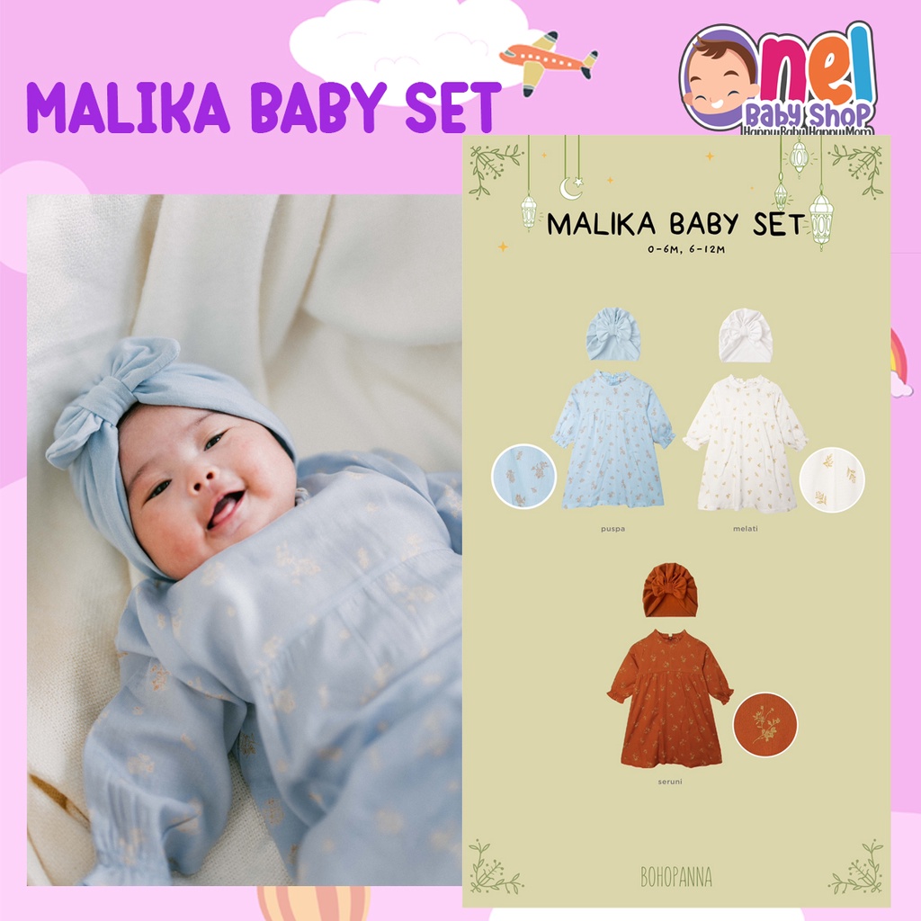 BOHOPANNA - RAYA COLLECTION - MALIKA BABY SET BABY GAMIS- Setelan Bayi