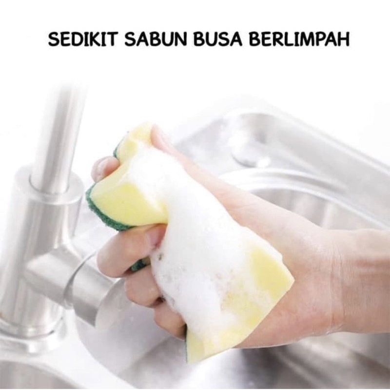 Scotch brite 3M 5pcs sabut spons hijau cuci piring ID30P5