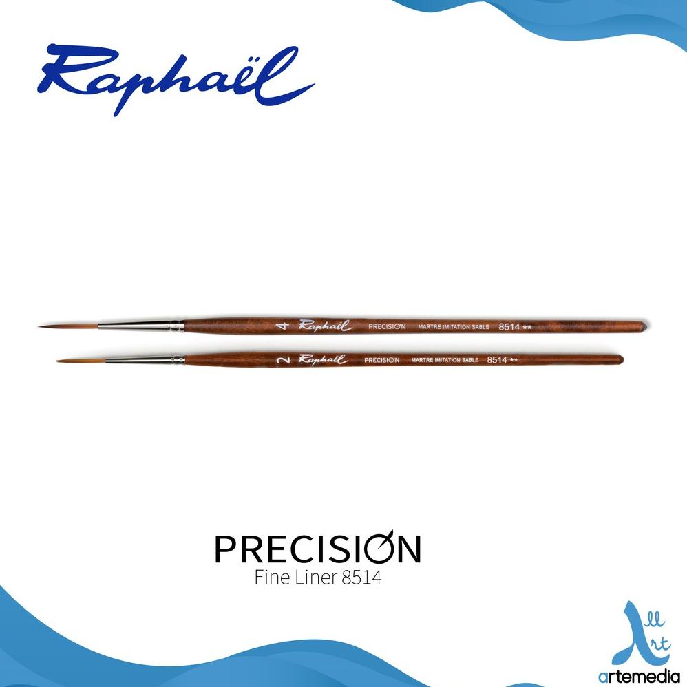 

Kuas Lukis Raphael 8514 Liner Precision Synthetic Brush Short Handle