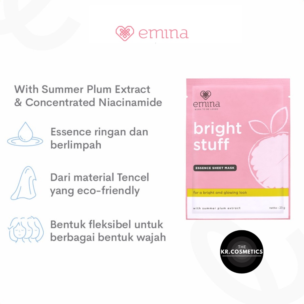 EMINA Bright Stuff Essence Sheet Mask masker topeng 20 gr