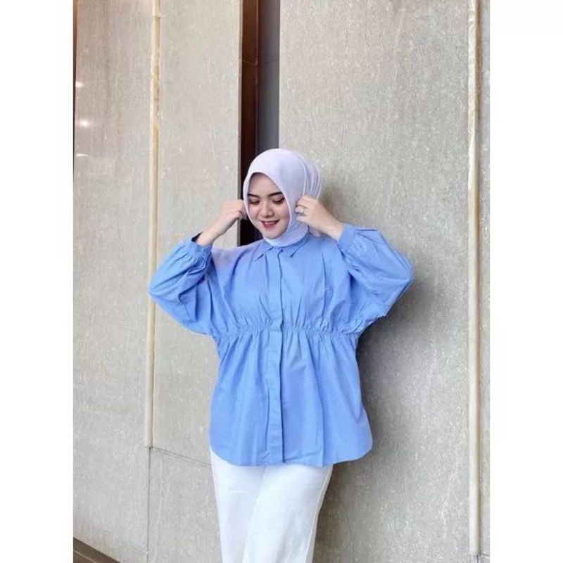 ALYA SHIRT - Kemeja Wanita Kerut Depan Kemeja Linen Oversize