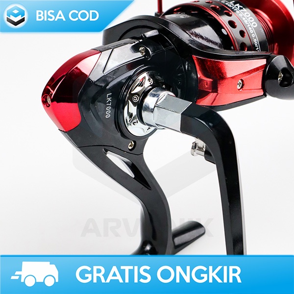 FISHING REEL PANCING IKAN LK7000 ALUMINIUM SPINNING 4.7:1 BEARING 13