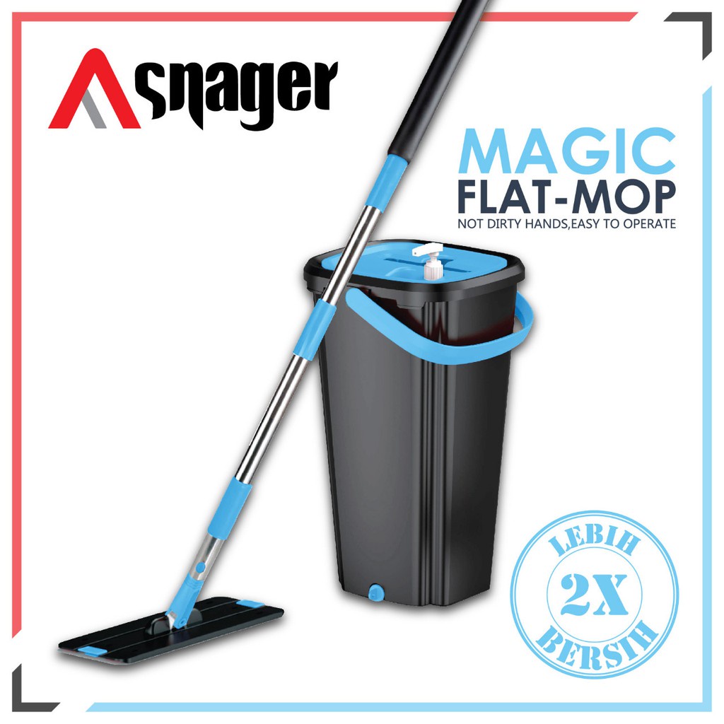 Alat Pel Otomatis TERMURAH SNAGER Pel Lantai / Alat Pel / Magic Flat Mop Praktis MOP-04