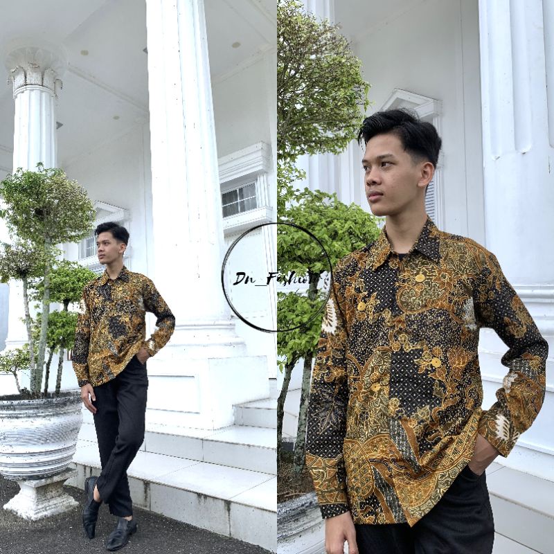 COD//KEMEJA BATIK//KEMEJA BATIK LENGAN PANJANG//KEMEJA BATIK COUPLE GOLD//TERLARIS