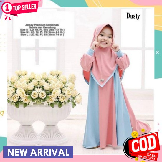 Baju Gamis Busana Muslim Putih Polos Anak Perempuan 5 6 7 8 9 10 Tahun Dress Remaja Tanggung Perempu