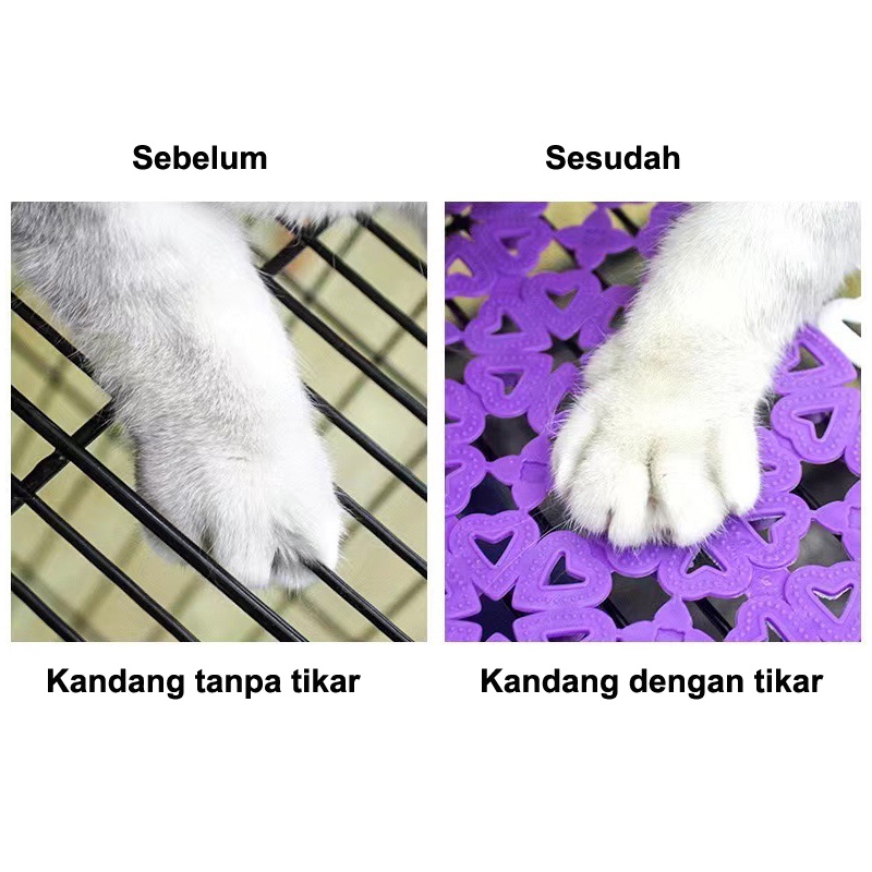 alas 30x20 kaki hewan peliharaan bisa disambung berbentuk segiempat motif jaring anti licin alas kandang anjing alas toilet kucing