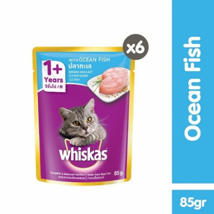 whiskas pouch adult 80gr - whiskas sachet adult oceanfish (6 pcs)