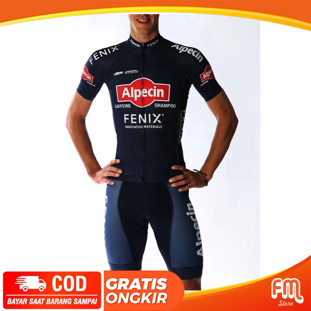 Jersey Road Bike Team Set Bib Short Alpecin Fenix Baju Sepeda RB MTB