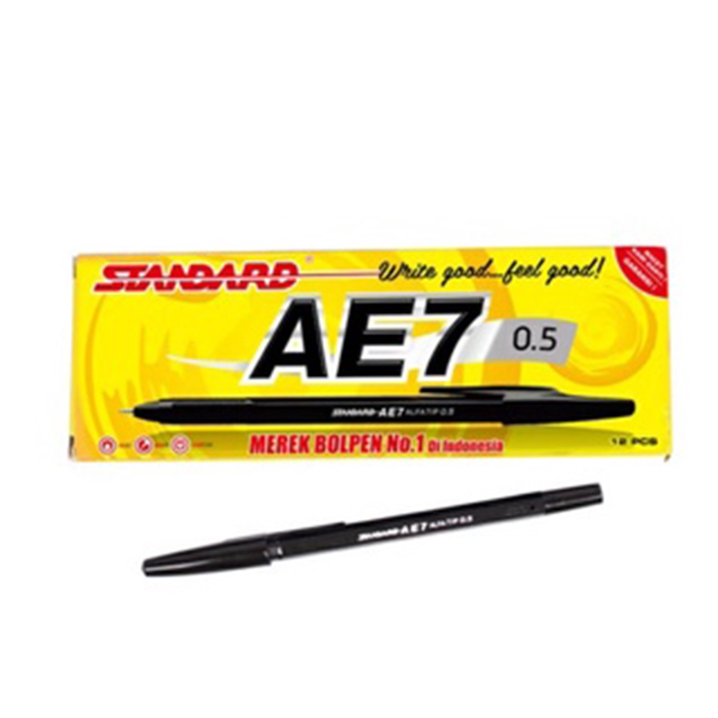 

Bolpoin STANDARD AE7 ALFA TIP 0.5 Hitam | Pulpen | Ballpoint | Bolpen