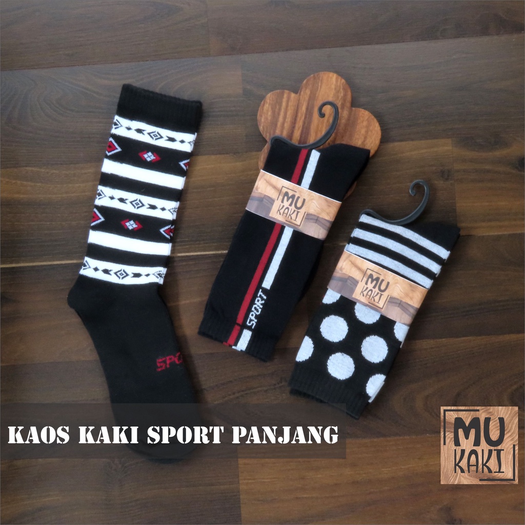 Mukaki  Kaos Kaki  Sport Dewasa Kekinian Pria &amp; Wanita Motif MIX 12 Pasang