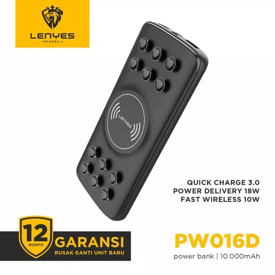 Powerbank lenyes PW-016D 10000mAh wireless fast charging power