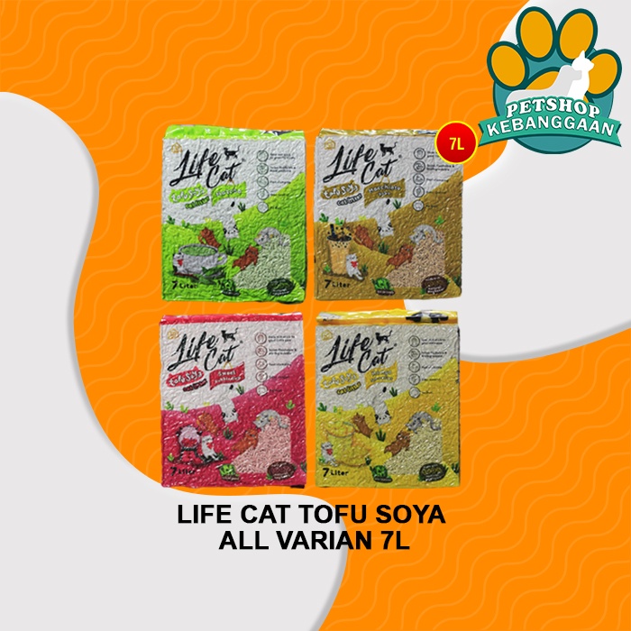 Pasir Kucing Gumpal Wangi Life Cat tofu soya 7 Litter