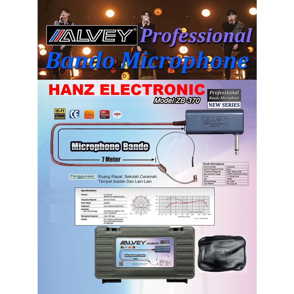 MIC BENDO KABEL ALVEY ZB-370/MIC IMAN/MIC KEPALA ZB-370
