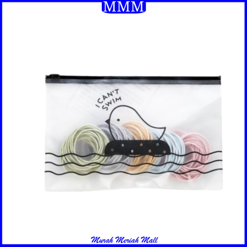 MMM Ikat Karet Rambut Elastis Warna 100Pcs Tipis kecil kode 510 Gaya Korea untuk Wanita