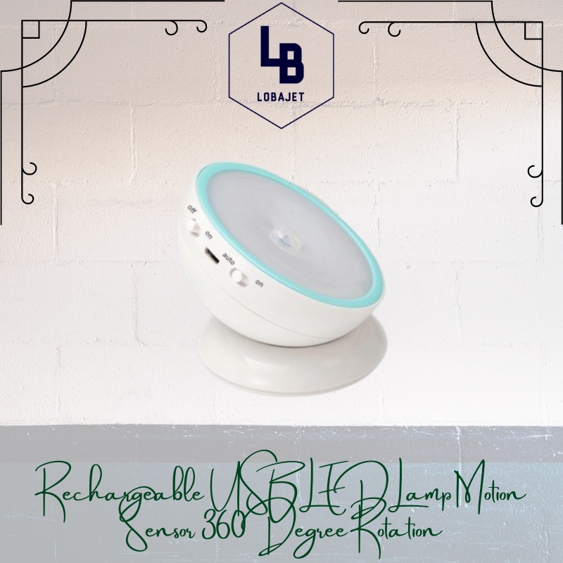 Rechargeable USB LED Lamp Motion Sensor 360 Degree Rotation