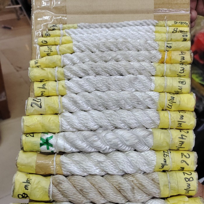 Terlaris Tali Nylon 6Mm / Tali Nilon Putih / Tali Kapal