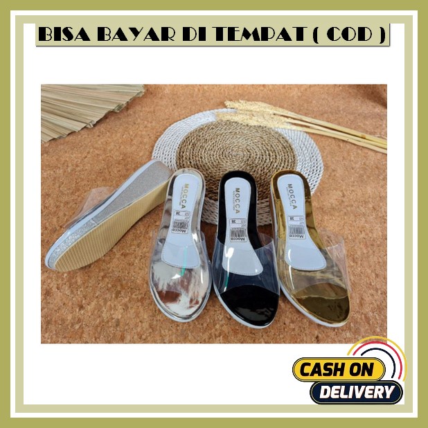 Sandal Wanita Wedges Premium Murah Kekinian Style Trendy Wejes Cewek Perempuan Karet Korea Branded  