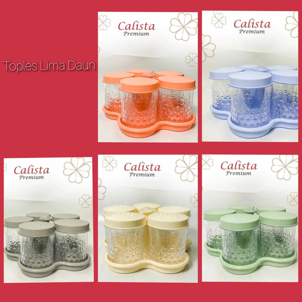 ELEGANToples Plastik Calista 5 Daun Premium / Toples Lebaran Calista