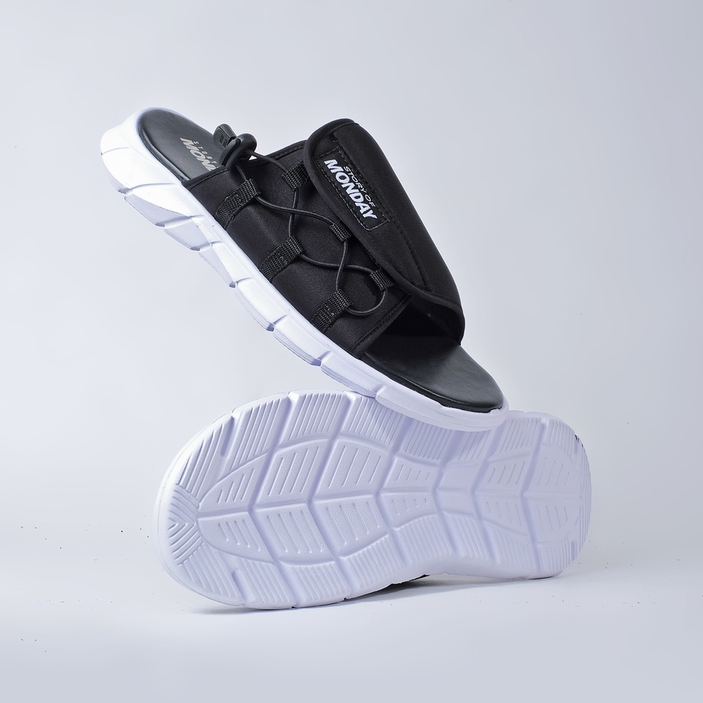 LIWA BLACK V2 |ManNeedMe x Monday| Sandal Pria Sendal Slide Cowok Tali Casual Traveling ORI