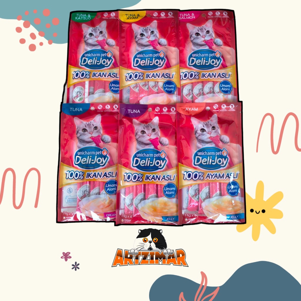 Snack Kucing Deli-Joy Creamy Treats 14gr x 4pcs Cemilan Kucing