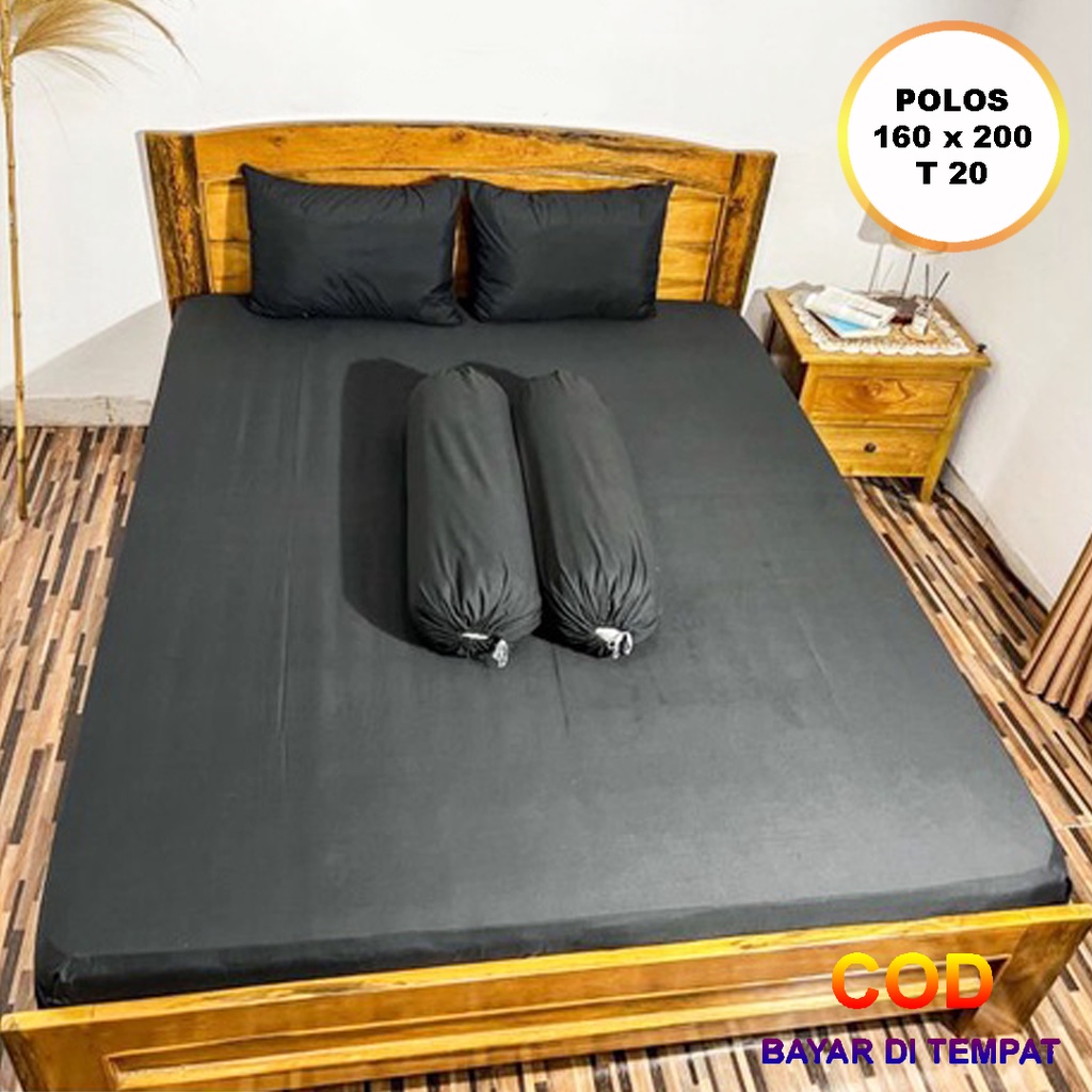 ✅COD Paket Seprei Sprei 160x200 Polos Dan 4 Sarung Bantal Guling Homemade Katun Embos Dekor Dekorasi Kamar Perlengkapan Rumah Murah