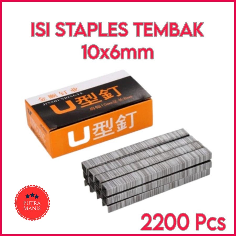 

Refill isi 2200 Staples Stapler Stapless Tembak Gun Tacker TR13/6/8 refil setaples stapler jeglok gede besat tebak