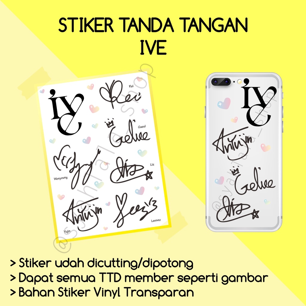 STIKER TANDA TANGAN IVE